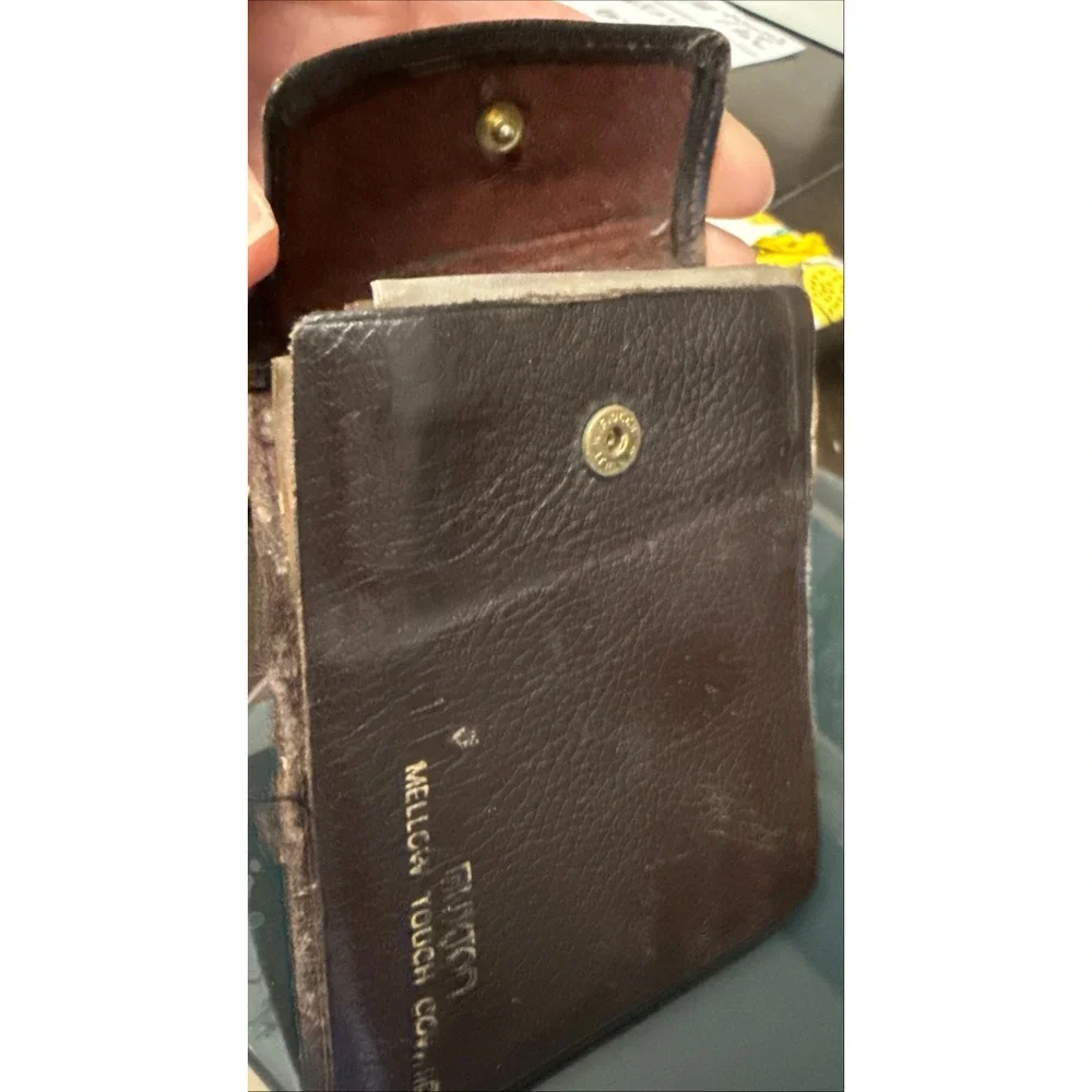 Vintage Buxton Mellow Touch‎ Cowhide Brown Leather Card Case Wallet
